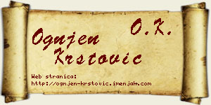Ognjen Krstović vizit kartica